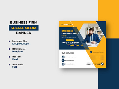 Business Firm Social Media Post Template Design