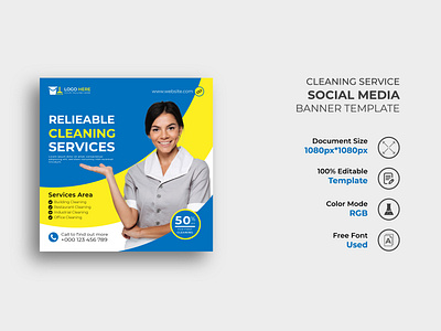 House Cleaning Service Social Media Post Template