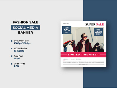 Fashion Garments Sale Social Media Post Template Design