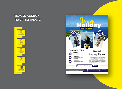 Travel, Tourism Agency Flyer Template Design a4 a4 size abroad agency background business creative design flyer poster size square template tourism toursim flyer travel travel flyer