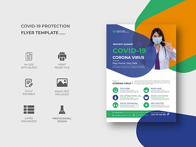 Covid-19 Protection Flyer Template Design