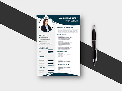 Education Curriculum Vitae or Job Resume Template Design