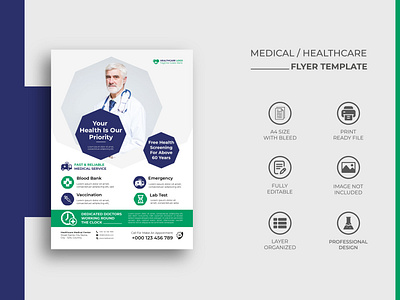 Medical Flyer or Healthcare Flyer Template Design