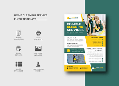 HOME CLEANING SERVICE FLYER TEMPLATE DESIGN business flyer construction creative design flyer design flyer template graphic design home cleaning house cleaning illustration lawn cleaning logo design restoration smart social media banner social media post standard template ui ux web banner