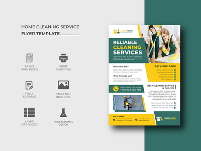 HOME CLEANING SERVICE FLYER TEMPLATE DESIGN