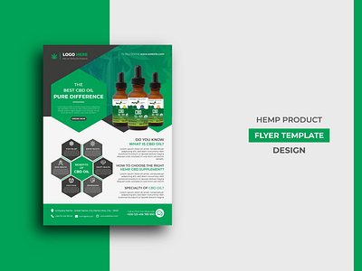 Hemp Product Flyer Template Design