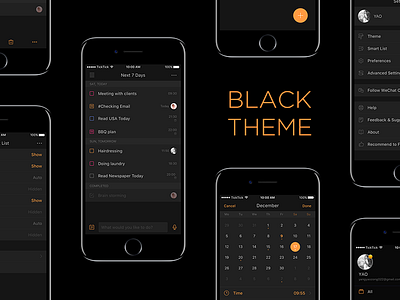 Black Theme - TickTick for iOS