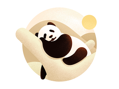 The Panda Waiting For The Holidays cute illustration ios11 panda sunshine tree