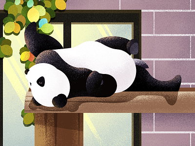 A cute panda  illustration