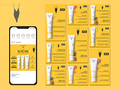 Suncare Minimalist Social Media Design branding creative design design graphic design illustration instagram posts instagram stories posts social media social media designs social media posts sun care