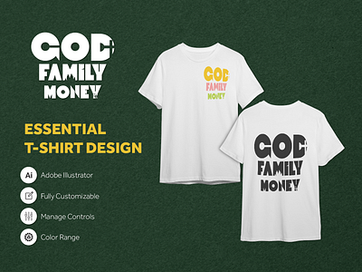 God Family Money | T-shirt Design branding creative design design graphic design illustration t shirt design vector