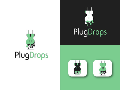 Plug Drops | Logo Design branding creative design design drops graphic design illustration logo melting plug plug logo typography vector