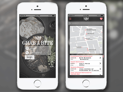 Grab A Bite App app ios ui