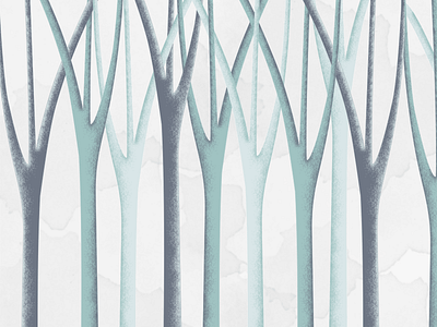 Lost in the woods blues digital forest illustration packaging trees water color