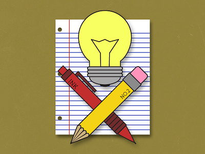 Idea Tools Revised business icons ideas light bulb nathan duffy paper pen pencil