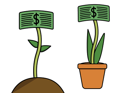 Money Plants dollar illustration money nathan duffy plant plants pot vector