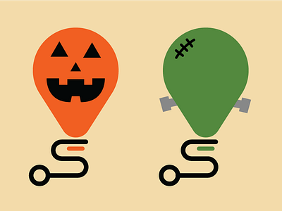 Halloween Balloons balloon balloons frankenstein halloween illustration nathan duffy pumpkin