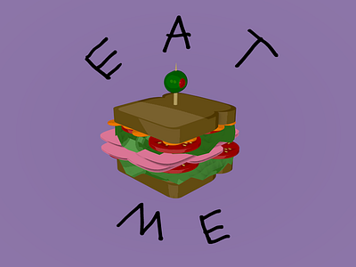 Sandwich 3d cinema 4d food hand drawn lettering letters nathan duffy sandwich type typography