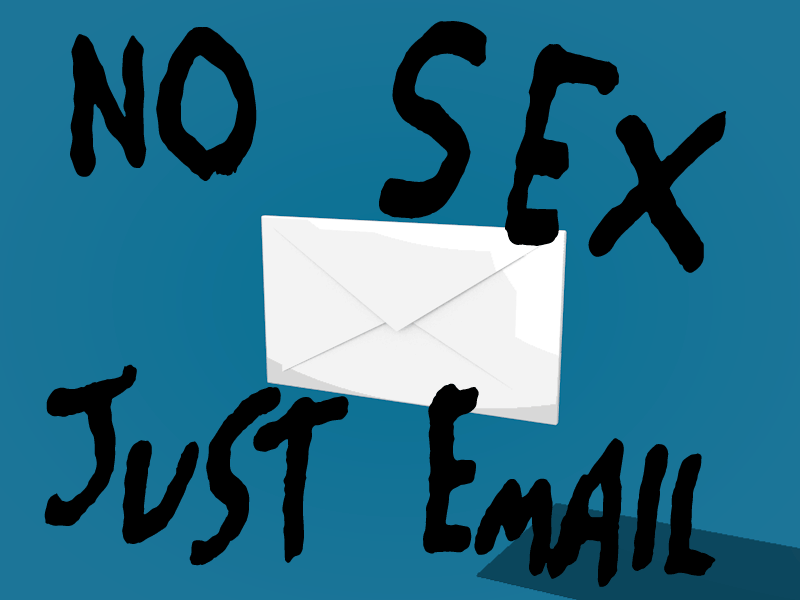 no sex just email 3d animation c4d email illustration loop mail nathan duffy sex type typography
