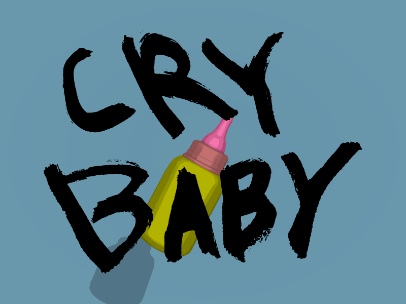 Cry Baby 3d animation baby bottle c4d illustration loop milk nathan duffy sad type typography