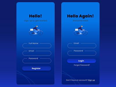 Login and Sign-up Screens app design ui
