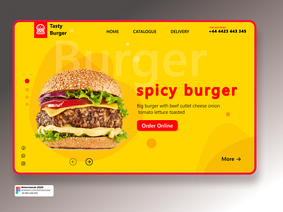 Burger Landing Page app burger chips design fastfood food and drink food app landingpage pizza restaurant restaurant app ux yellow