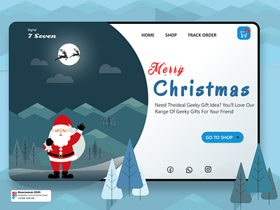 Christmas Web Shop app branding christmas design ecommerce illustration landing offer online shop online store santa shop ux vector