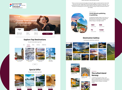 Travelera - Travel Landing Page branding clean app destination graphic design homepage logo travel travel booking travelling typography ui ux