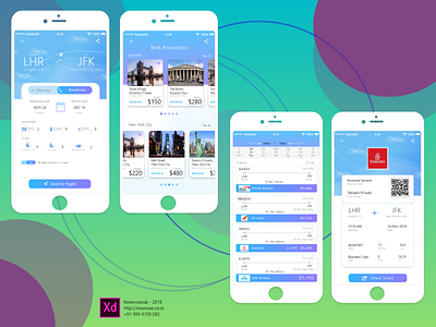 Flight Booking App adobe xd airplane airport boarding pass design flight app fly flying purchase ticket travel typography