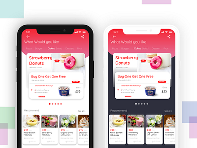 Food Delivery App-Light and Dark adobe xd branding cart catering clean app dasboard delivery design food and beverage food app iphone order food party pink restaraunt ux