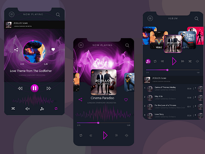 Music Player adobe xd branding clean app iphone music player song