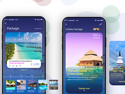 Travel App adobe xd branding clean app design iphone typography ux