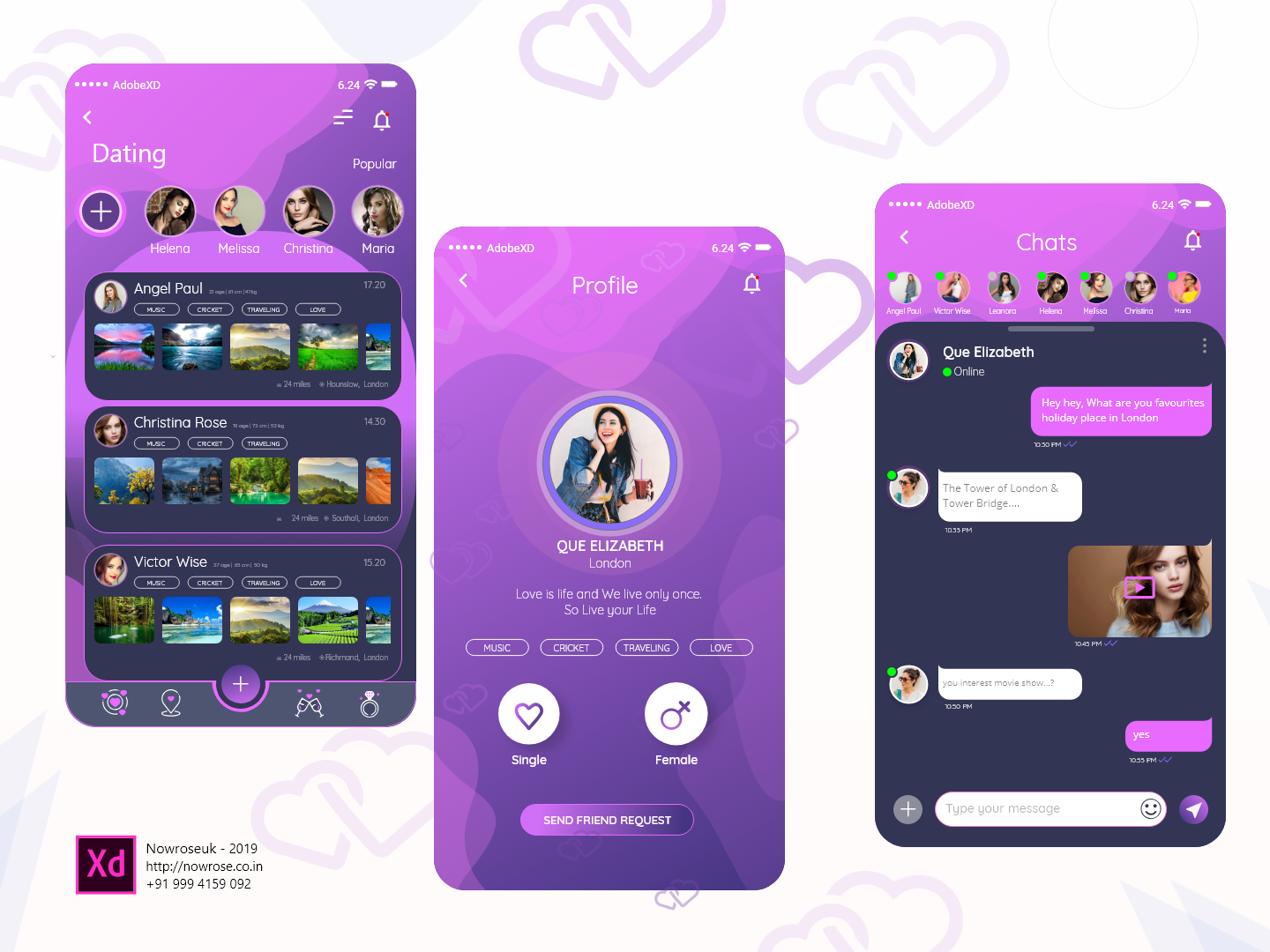 Dating App by NowroseUK on Dribbble