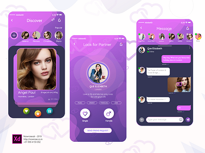 Datingapp app branding clean app dating design ux