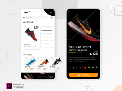 Fashion Shoes App Concept adobe xd app brand branding clean clean app design fashion fitness iphone nike shoes typography ux