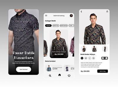 Pasar Batik Nusantara Mobile Apps apps concept design mobile ui ux