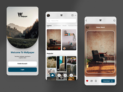 Wallpaper Mobile App Concept app concept design mobile ui ux