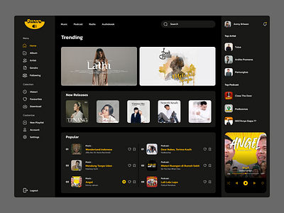 Suara Music & Podcast App Desktop - Concept app desktop music podcast ui ux