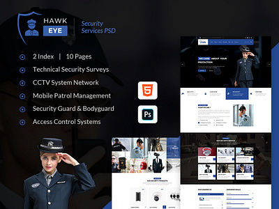 Hawkeye - Security Service PSD Template