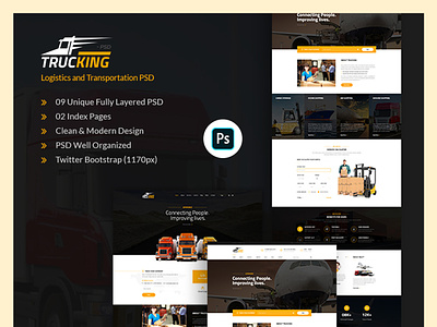 Trucking - Logistics and Transportation PSD Template