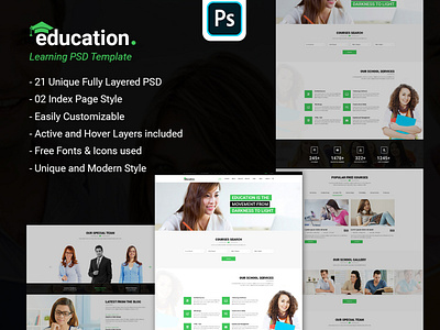 Education - Learning Bootstrap PSD Template