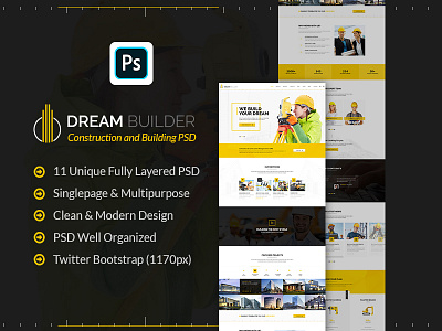 Dream Builder - Construction PSD Template