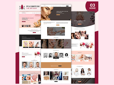 Pulchritude Nail art salon and booking PSD Template