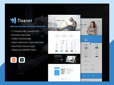 Noanet | Internet Provider and Digital Network PSD Template