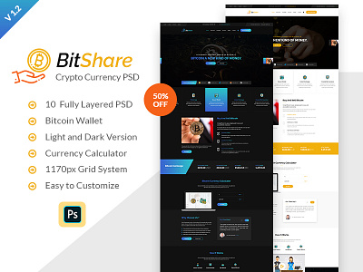 Bit Share - Bitcoin Crypto Currency PSD Template