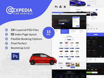 Xpedia- Car Rental PSD Template