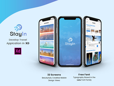 Stayin - App Landing Page PSD + XD Template