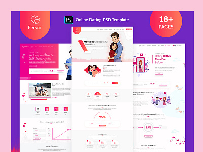 Fervor Dating PSD Template