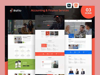 Ratio account services PSD template