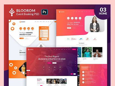 Bloorom event booking PSD template